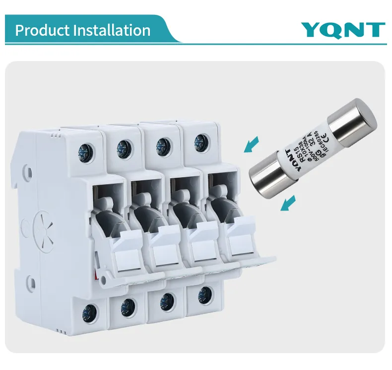 DC Photovoltaic Fuse Base /Guide Rail Type Fuse Holder /1000VDC, 500VDC Fuse Base