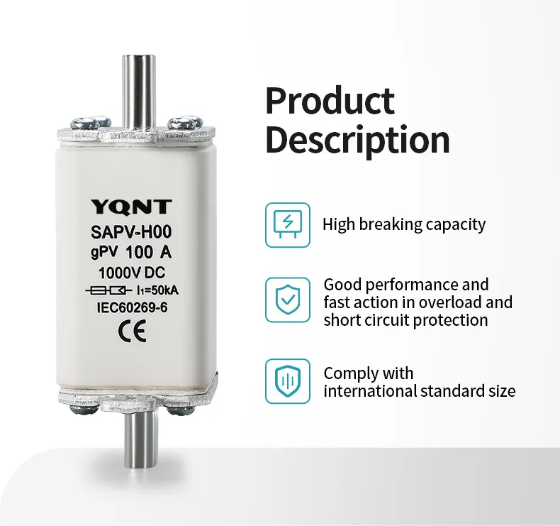 Nh and Nt Series Fuse Link/DC Series Fuse Link with Dual Indicator/500V1000V DC Fuse Link