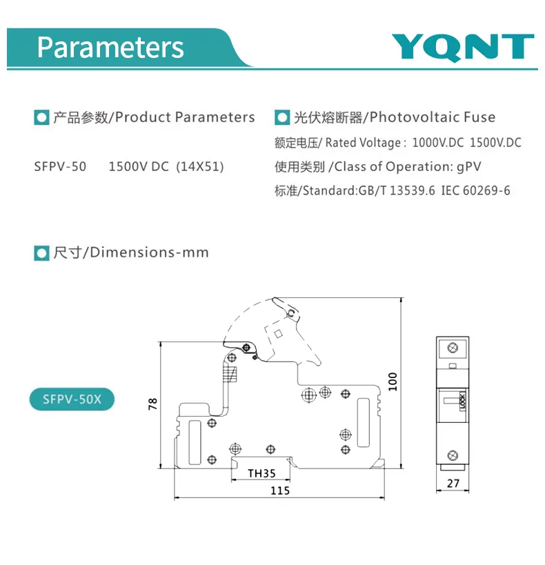 with Lamp DC Fuse Base/ DC Photovoltaic Fuse Holder/ Single Phase DC Fuse Holder