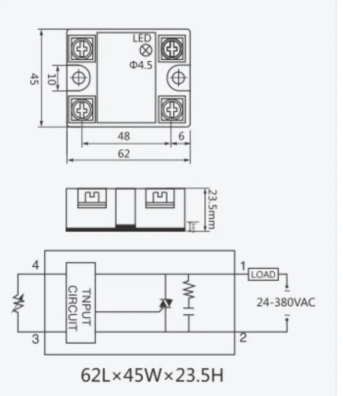 DC to AC SSR/Solid State Module SSR/24-380VAC Solid State Relay