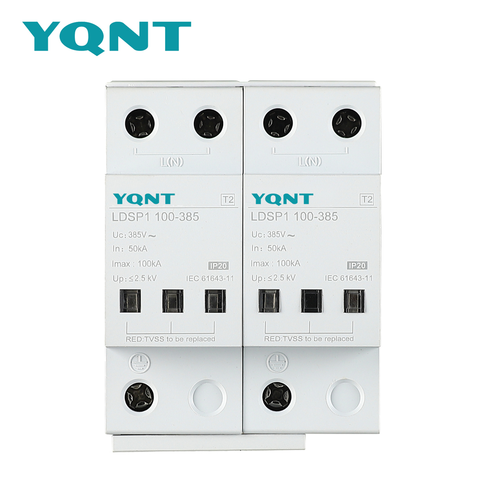 Type 2 SPD for low voltage electrical systems with 100kA maximum discharge current and IEC 61643-11 compliant surge protection performance.